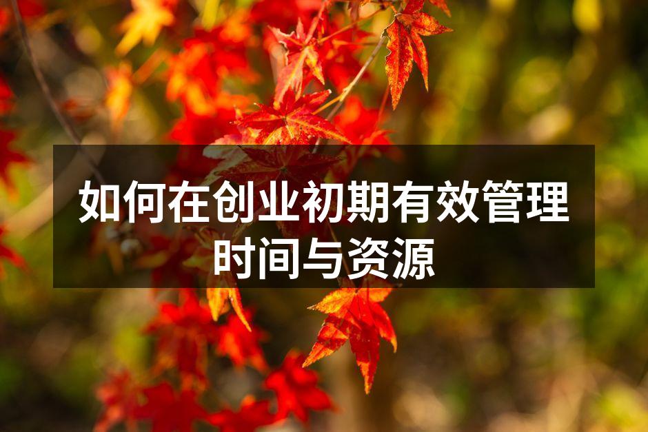 如何在创业初期有效管理时间与资源